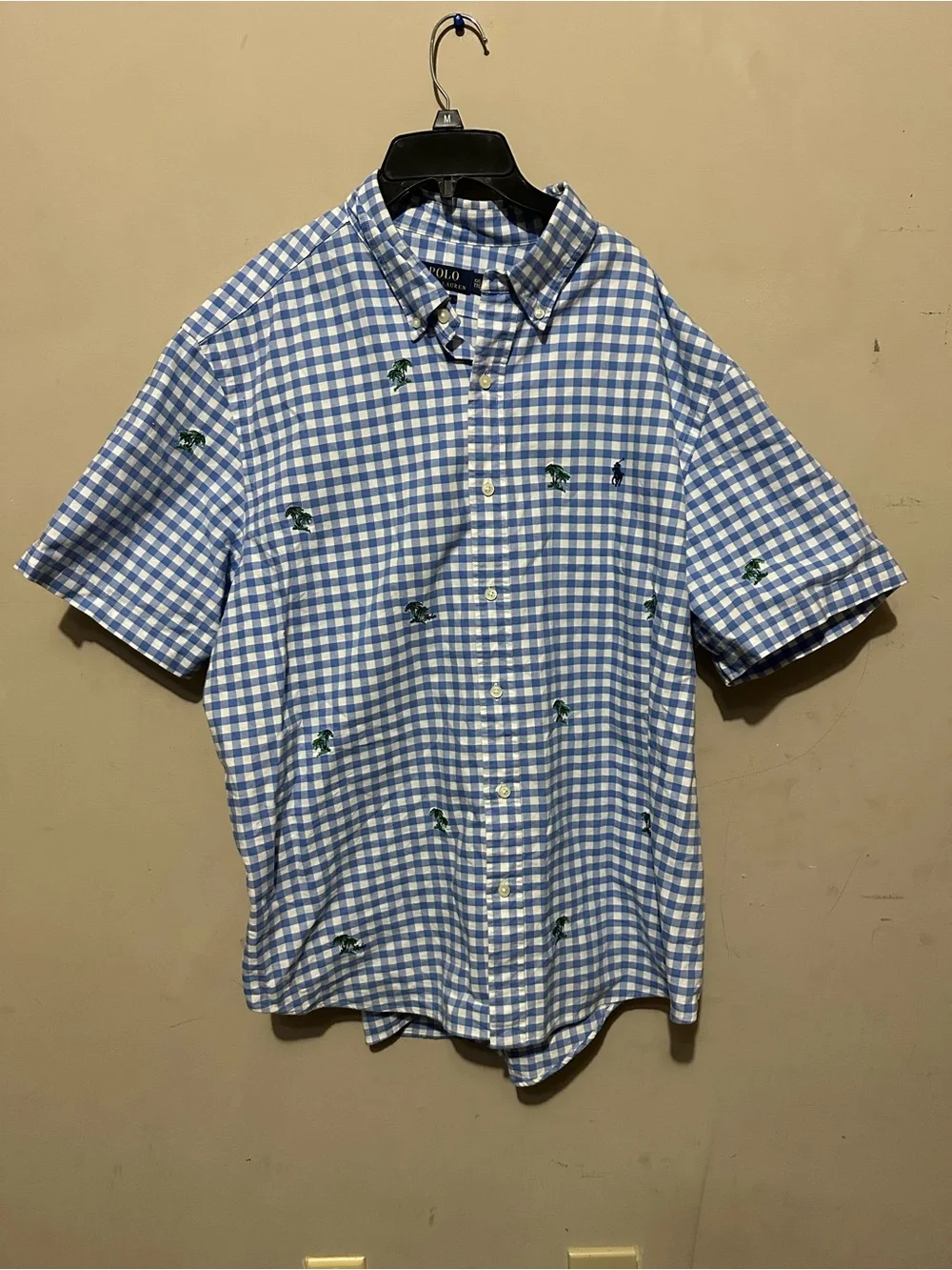 $125 Polo Ralph Lauren Men's Palm Tree-Embroidered Oxford Shirt, Size  XXL